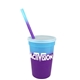 aerial view a blue to purple cup & blue to purple straw 17 oz color changing mood stadium cup / straw / lid set, image 2 of 2