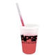 aerial view a frosted to red cup & frosted to red straw 17 oz color changing mood stadium cup / straw / lid set, image 2 of 2