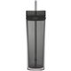 aerial view a smoke 16 oz tube tumbler with straw, image 1 of 2