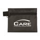 aerial view a black europa 5 piece kit with 3- ply mask antiseptic wipes in zipper pouch, image 2 of 3