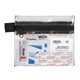 aerial view a clear europa 5 piece kit with 3- ply mask antiseptic wipes in zipper pouch, image 2 of 2