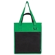 aerial view a green koozie(r) insulated supermarket tote, image 1 of 2