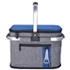 aerial view a blue koozie(r) collapsible picnic basket, image 1 of 6