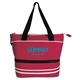 aerial view a red bimini dual - compartment lunch cooler, image 1 of 2