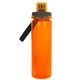 aerial view a orange locking lid 24 oz colorful bottle with floating infuser, image 1 of 2