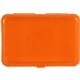 aerial view a orange translucent techie box with snap closure, image 1 of 2