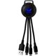 a blue light up color two tone 3- in -1 charging cable