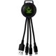 a green light up color two tone 3- in -1 charging cable