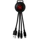 a red light up color two tone 3- in -1 charging cable