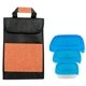 a blue container & orange bag ridge portion control tote set