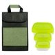 aerial view a green container & green bag ridge portion control tote set, image 1 of 2