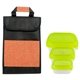 a green container & orange bag ridge portion control tote set