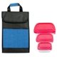 a red container & blue bag ridge portion control tote set