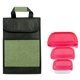 a red container & green bag ridge portion control tote set