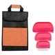 a red container & orange bag ridge portion control tote set