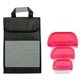 a red container & gray bag ridge portion control tote set