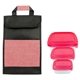 aerial view a red container & red bag ridge portion control tote set, image 1 of 2