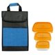a orange container & blue bag ridge portion control tote set