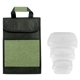 a clear container & green bag ridge portion control tote set