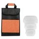 a clear container & orange bag ridge portion control tote set