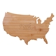 aerial view a natural usa shape bamboo cutting board, image 1 of 2