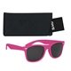 aerial view a pink sunglasses & black case aws velvet touch malibu sunglasses with pouch, image 1 of 2