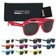 a group of aws velvet touch malibu sunglasses with pouch
