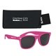 aerial view a pink sunglasses & black case aws velvet touch malibu sunglasses with pouch, image 2 of 2