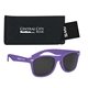 aerial view a purple sunglasses & black case aws velvet touch malibu sunglasses with pouch, image 2 of 2