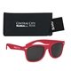 aerial view a red sunglasses & black case aws velvet touch malibu sunglasses with pouch, image 2 of 2