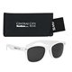 aerial view a white sunglasses & black case aws velvet touch malibu sunglasses with pouch, image 2 of 2