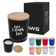 a group of aws bamboo soy candle