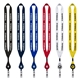 a group of 3/4 polyester lanyard with metal crimp retractable badge reel