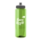 a green bottle & gray lid 32 oz the guzzler transparent color sport bottle