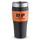 aerial view a orange 16 oz no - slip - grip double wall tumbler, image 1 of 2