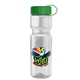 a green lid & clear bottle champion - 28 oz transparent bottle with tethered lid and digital imprint