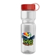 a red lid & clear bottle champion - 28 oz transparent bottle with tethered lid and digital imprint