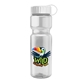 a white lid & clear bottle champion - 28 oz transparent bottle with tethered lid and digital imprint