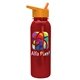 a orange lid & metallic-red bottle terrain - 24 oz metalike bottle with flip straw lid and digital imprint