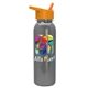 aerial view a orange lid & silver bottle terrain - 24 oz metalike bottle with flip straw lid and digital imprint, image 1 of 2