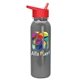 aerial view a red lid & silver bottle terrain - 24 oz metalike bottle with flip straw lid and digital imprint, image 1 of 2