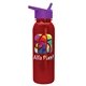 a violet lid & metallic-red bottle terrain - 24 oz metalike bottle with flip straw lid and digital imprint