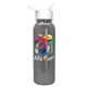 aerial view a white lid & silver bottle terrain - 24 oz metalike bottle with flip straw lid and digital imprint, image 1 of 2