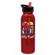 aerial view a black-with-red-spout lid & metallic-red bottle terrain - 24 oz metalike bottle with flip straw lid and digital imprint, image 1 of 3