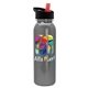 aerial view a black-with-red-spout lid & silver bottle terrain - 24 oz metalike bottle with flip straw lid and digital imprint, image 1 of 2