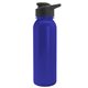 a black lid & blue bottle terrain - 24 oz metalike bottle with drink thru lid and digital imprint