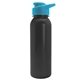 a cyan lid & black bottle terrain - 24 oz metalike bottle with drink thru lid and digital imprint