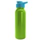 a cyan lid & lime-green bottle terrain - 24 oz metalike bottle with drink thru lid and digital imprint