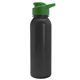 a green lid & black bottle terrain - 24 oz metalike bottle with drink thru lid and digital imprint