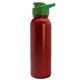 a green lid & red bottle terrain - 24 oz metalike bottle with drink thru lid and digital imprint